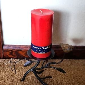 Vintage Bird Candle Holder with Pillar Candle